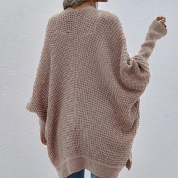 New Cozy Batwing Sleeve Knit Open Front Cardigan - Picture 13 of 16